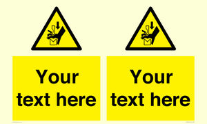 Custom warning hand crushing between press brake tool
